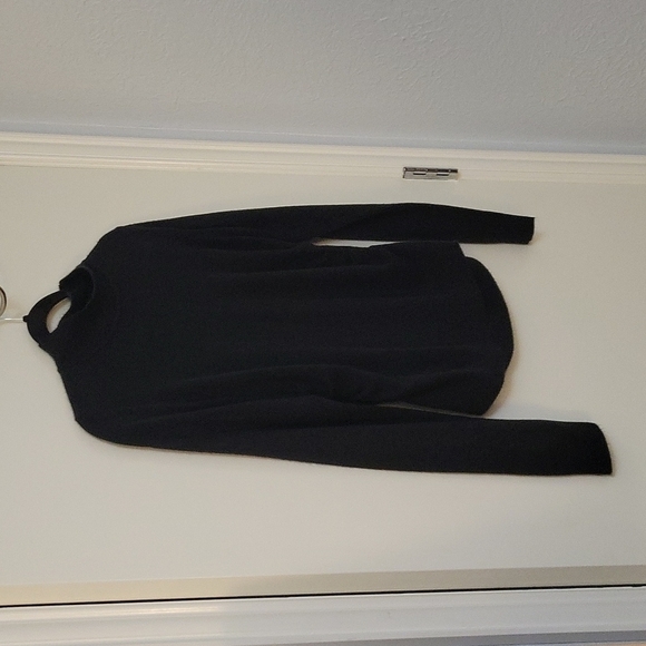 COPPER KEY Black Form Fitting Ruched Mock Turtleneck Sweater - Picture 2 of 7